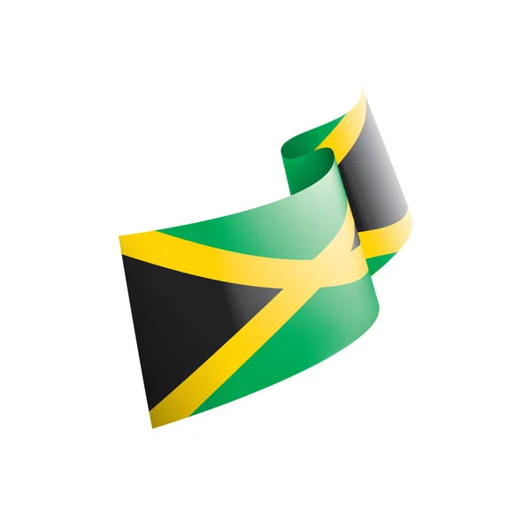 Jamaica vlag, vector illustratie op een witte achtergrond — Stockvector