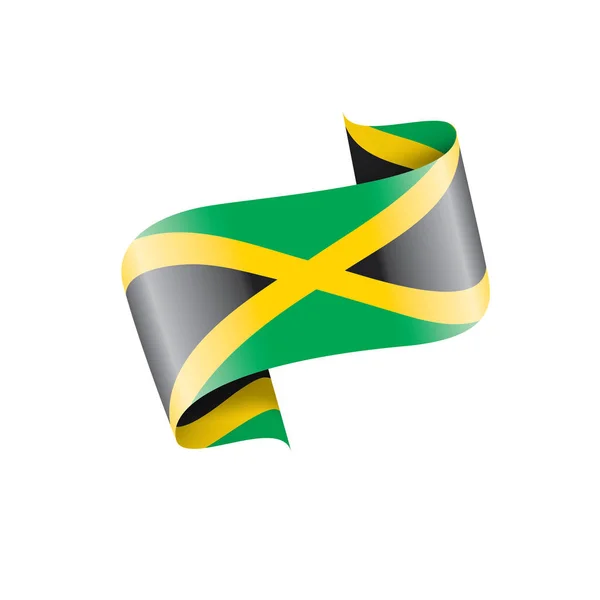 Bandera de Jamaica, ilustración vectorial sobre fondo blanco — Archivo Imágenes Vectoriales