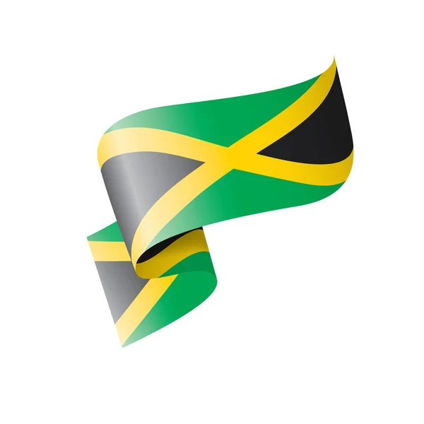ジャマイカの国旗白い背景のベクトルイラスト — ストックベクタ