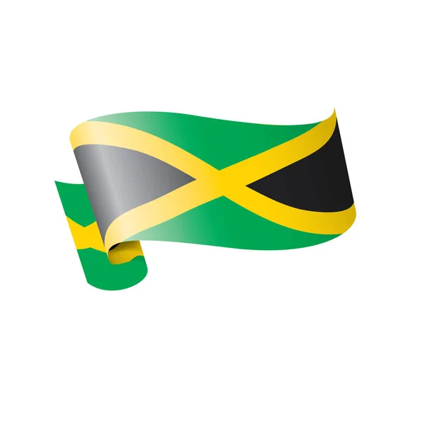 Bandera de Jamaica, ilustración vectorial sobre fondo blanco — Vector de stock
