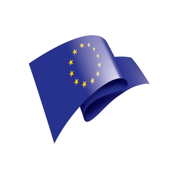 Flaga Unii Europejskiej, ilustracja wektora na białym tle — Wektor stockowy