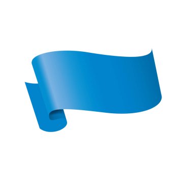 Beyaz bir arka plan üzerinde mavi bayrak sallayarak