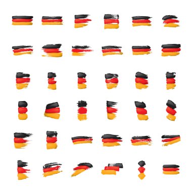 Beyaz arkaplanda Almanya bayrağı ve vektör illüstrasyonu