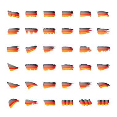 Beyaz arkaplanda Almanya bayrağı ve vektör illüstrasyonu