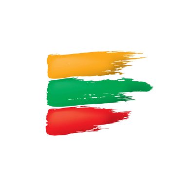 Litvanya bayrağı, beyaz arkaplanda vektör illüstrasyonu