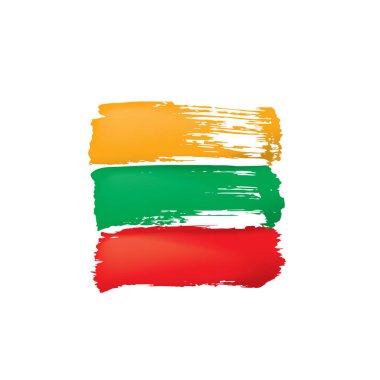 Litvanya bayrağı, beyaz arkaplanda vektör illüstrasyonu