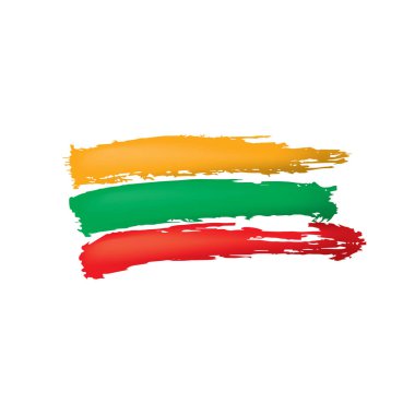 Litvanya bayrağı, beyaz arkaplanda vektör illüstrasyonu