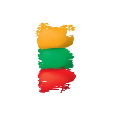 Litvanya bayrağı, beyaz arkaplanda vektör illüstrasyonu