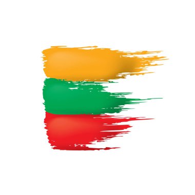 Litvanya bayrağı, beyaz arkaplanda vektör illüstrasyonu