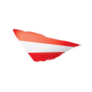 Avusturya bayrağı, beyaz arkaplanda vektör illüstrasyonu