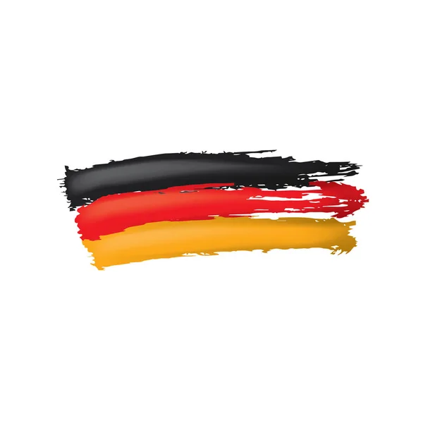 흰색 바탕에 벡터 삽화가 그려진 독일 국기 — 스톡 벡터
