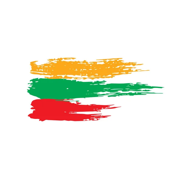 リトアニア国旗白い背景のベクトルイラスト — ストックベクタ