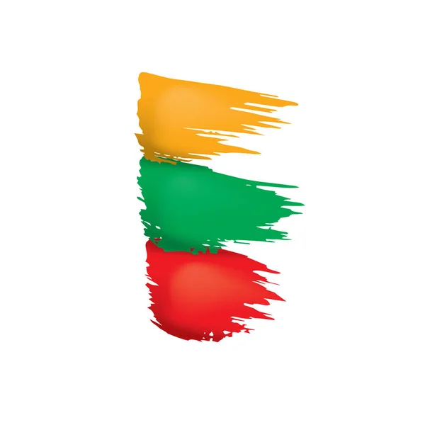 リトアニア国旗白い背景のベクトルイラスト — ストックベクタ