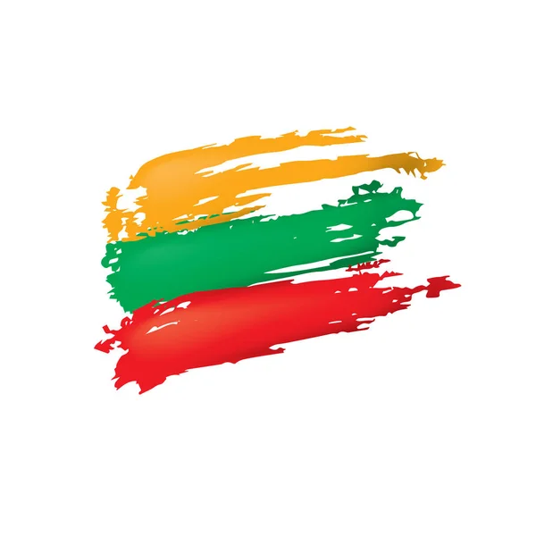 Σημαία Λιθουανίας, διανυσματική απεικόνιση σε λευκό φόντο — Διανυσματικό Αρχείο