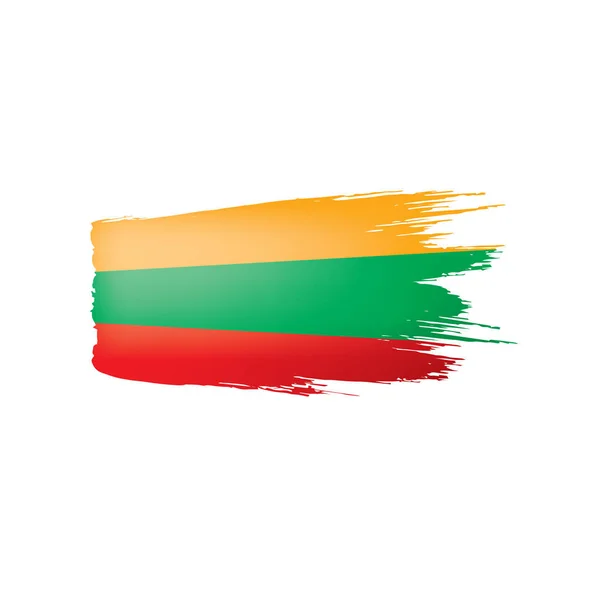 Litevská vlajka, vektorová ilustrace na bílém pozadí — Stockový vektor
