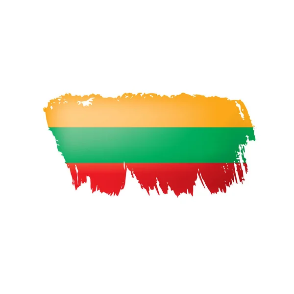 흰색 배경에 있는 벡터 그림, 리투아니아 국기 — 스톡 벡터