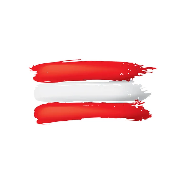 奥地利国旗，白色背景上的矢量插图 — 图库矢量图片