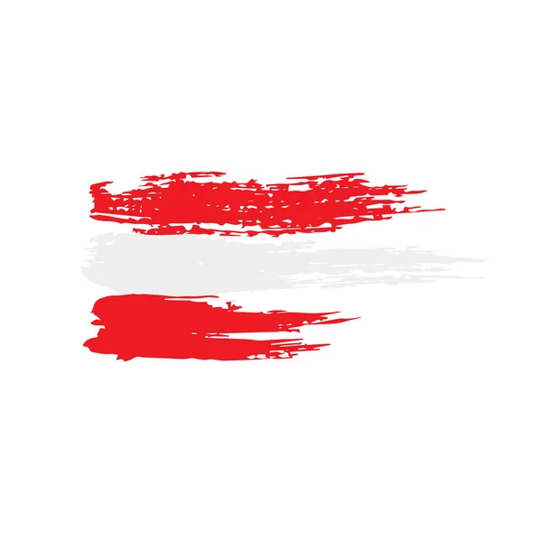 Österreich-Fahne, Vektorabbildung auf weißem Hintergrund — Stockvektor