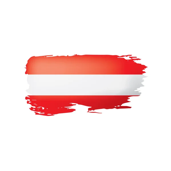 Avusturya bayrağı, beyaz arkaplanda vektör illüstrasyonu — Stok Vektör