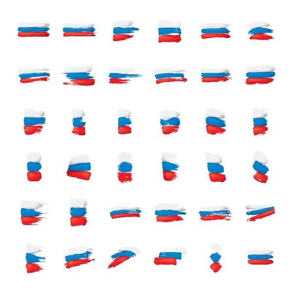 Ruská vlajka, vektorová ilustrace na bílém pozadí — Stockový vektor