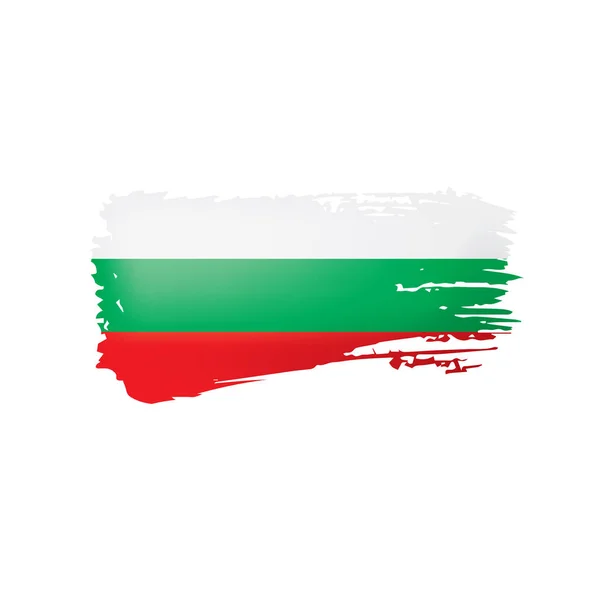 Beyaz arka planda Bulgaristan bayrağı ve vektör illüstrasyonu — Stok Vektör