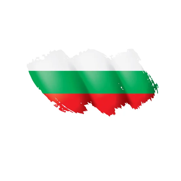 Bulgária zászló, vektor illusztráció fehér alapon — Stock Vector