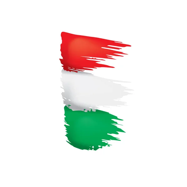 匈牙利国旗，白色背景上的矢量插图 — 图库矢量图片