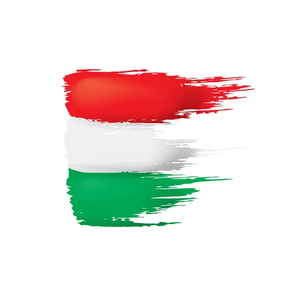 Beyaz arkaplanda Macaristan bayrağı, vektör illüstrasyonu — Stok Vektör