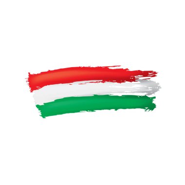 Beyaz arkaplanda Macaristan bayrağı, vektör illüstrasyonu