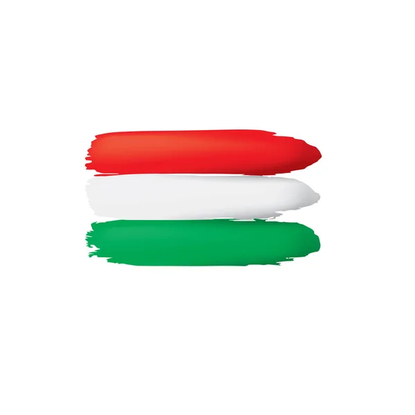 Hongaarse vlag, vectorillustratie op een witte achtergrond — Stockvector