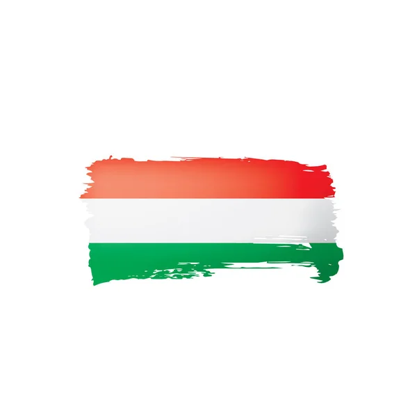 ハンガリーの国旗、白い背景のベクターイラスト — ストックベクタ