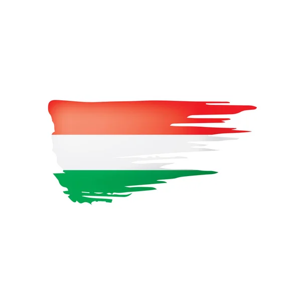 Ungheria bandiera, illustrazione vettoriale su sfondo bianco — Vettoriale Stock