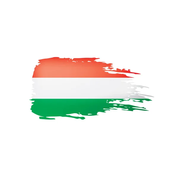 Maďarská vlajka, vektorová ilustrace na bílém pozadí — Stockový vektor