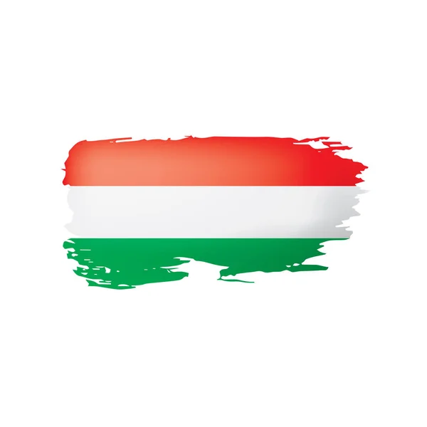 Угорський прапор, векторна ілюстрація на білому тлі — стоковий вектор