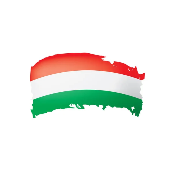 Ungheria bandiera, illustrazione vettoriale su sfondo bianco — Vettoriale Stock