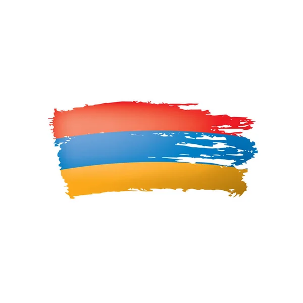 Arménská vlajka, vektorová ilustrace na bílém pozadí — Stockový vektor