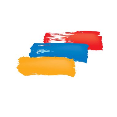 Beyaz arkaplanda Ermenistan bayrağı, vektör illüstrasyonu