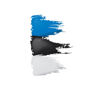 Estonya bayrağı, beyaz arkaplanda vektör illüstrasyonu