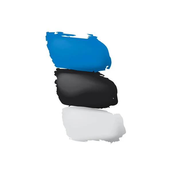 Bandera de Estonia, ilustración vectorial sobre fondo blanco — Vector de stock