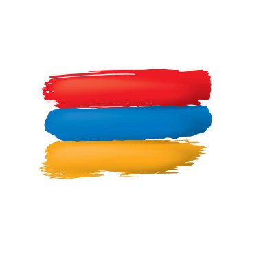 Beyaz arkaplanda Ermenistan bayrağı, vektör illüstrasyonu