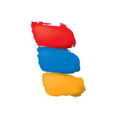 Beyaz arkaplanda Ermenistan bayrağı, vektör illüstrasyonu