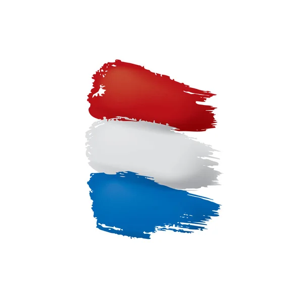 Nederlandse vlag, vectorillustratie op een witte achtergrond — Stockvector