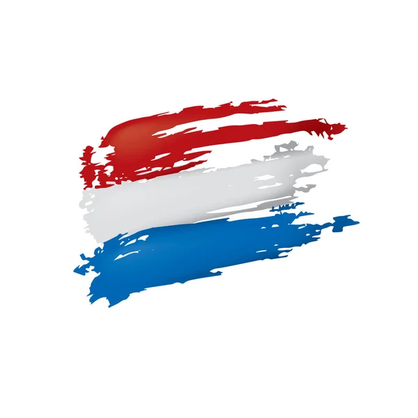 Ολλανδική σημαία, διανυσματική απεικόνιση σε λευκό φόντο — Διανυσματικό Αρχείο