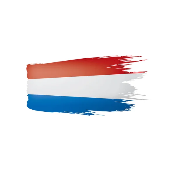 Beyaz arkaplanda Hollanda bayrağı, vektör illüstrasyonu — Stok Vektör