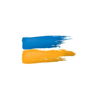 Beyaz arkaplanda Ukrayna bayrağı, vektör illüstrasyonu