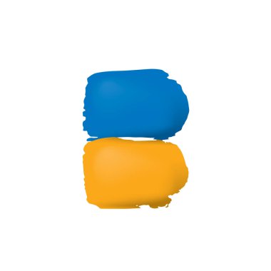 Beyaz arkaplanda Ukrayna bayrağı, vektör illüstrasyonu