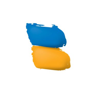 Beyaz arkaplanda Ukrayna bayrağı, vektör illüstrasyonu