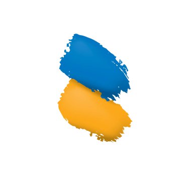 Beyaz arkaplanda Ukrayna bayrağı, vektör illüstrasyonu