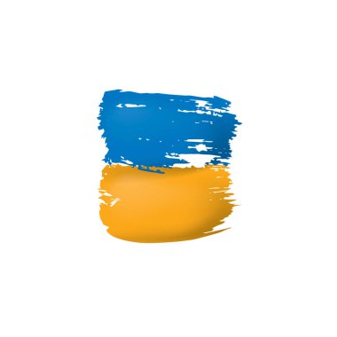 Beyaz arkaplanda Ukrayna bayrağı, vektör illüstrasyonu