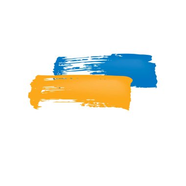 Beyaz arkaplanda Ukrayna bayrağı, vektör illüstrasyonu